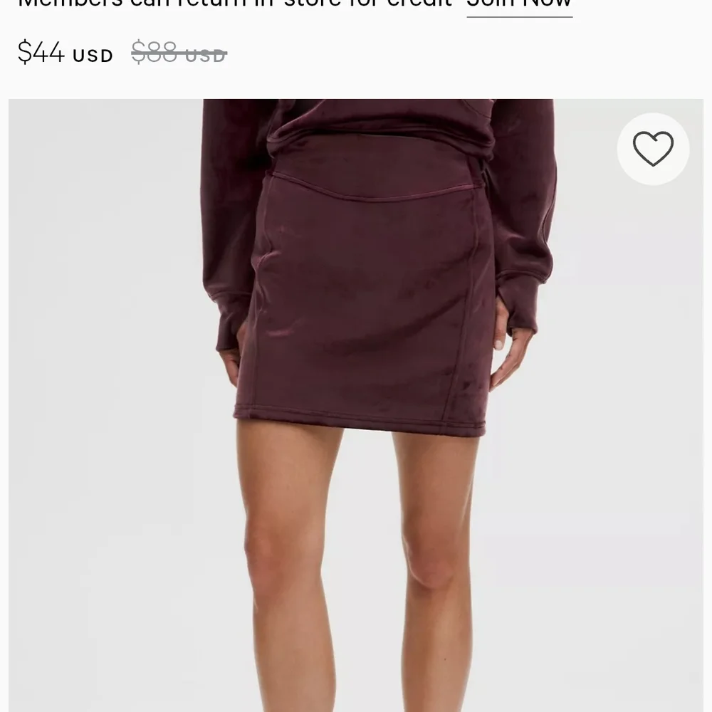 NWT Lululemon Scuba HR MINI Skirt Velvet Special Edition Women's Sz XL Garnet